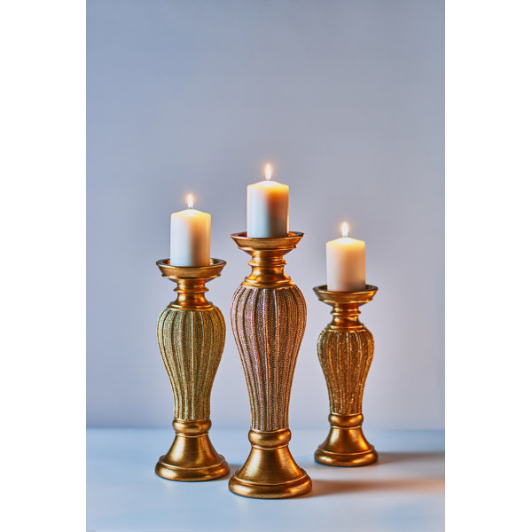 House of Hampton® 3 Piece Plastic Candlestick Set & Reviews Wayfair